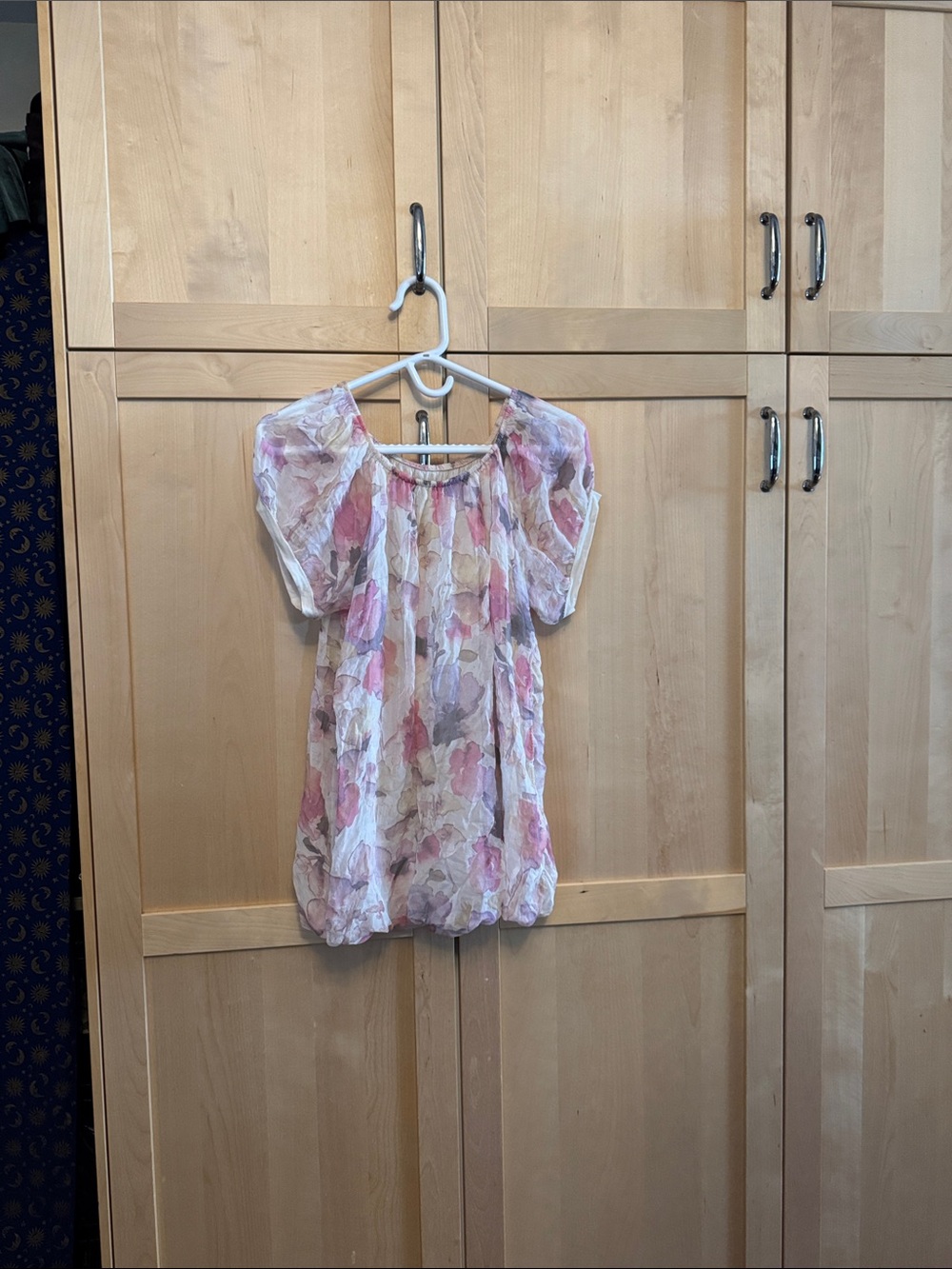 Floral Pink and Cream Short Sleeve blouse